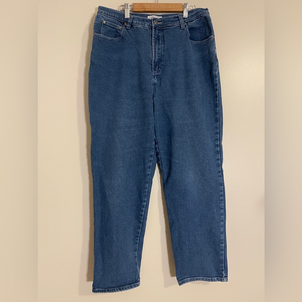 Cherokee Jeans Womens Size 14A Blue Straight Leg High Rise Dark Wash Vintage